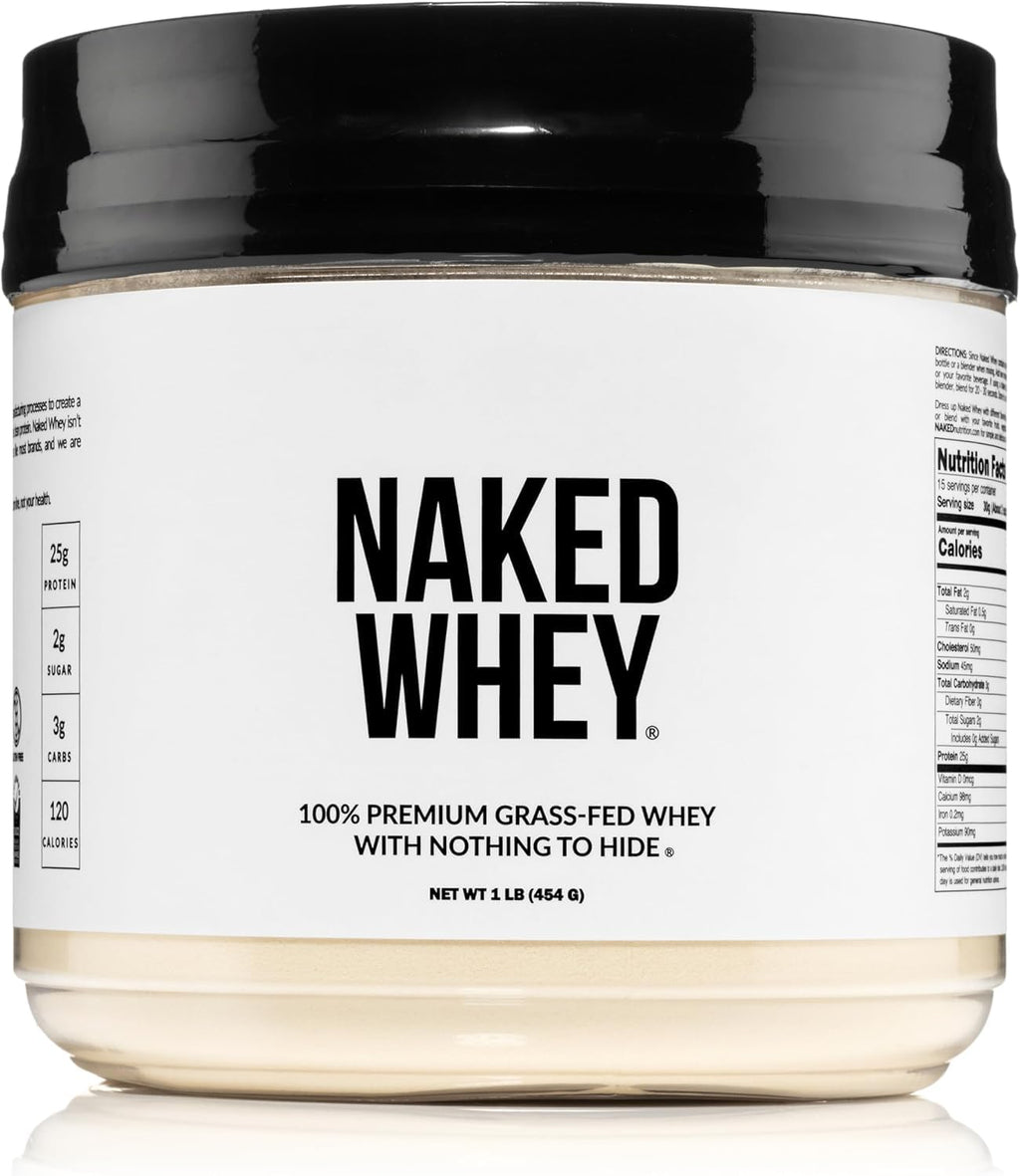 NAKED Vanilla Whey Protein Powder - All Natural Grass Fed Whey Protein Powder, Vanilla Flavor, Organic Coconut Sugar, 5Lb Bulk, NSF Certified, GMO-Free, Soy Free, Gluten Free - 61 Servings