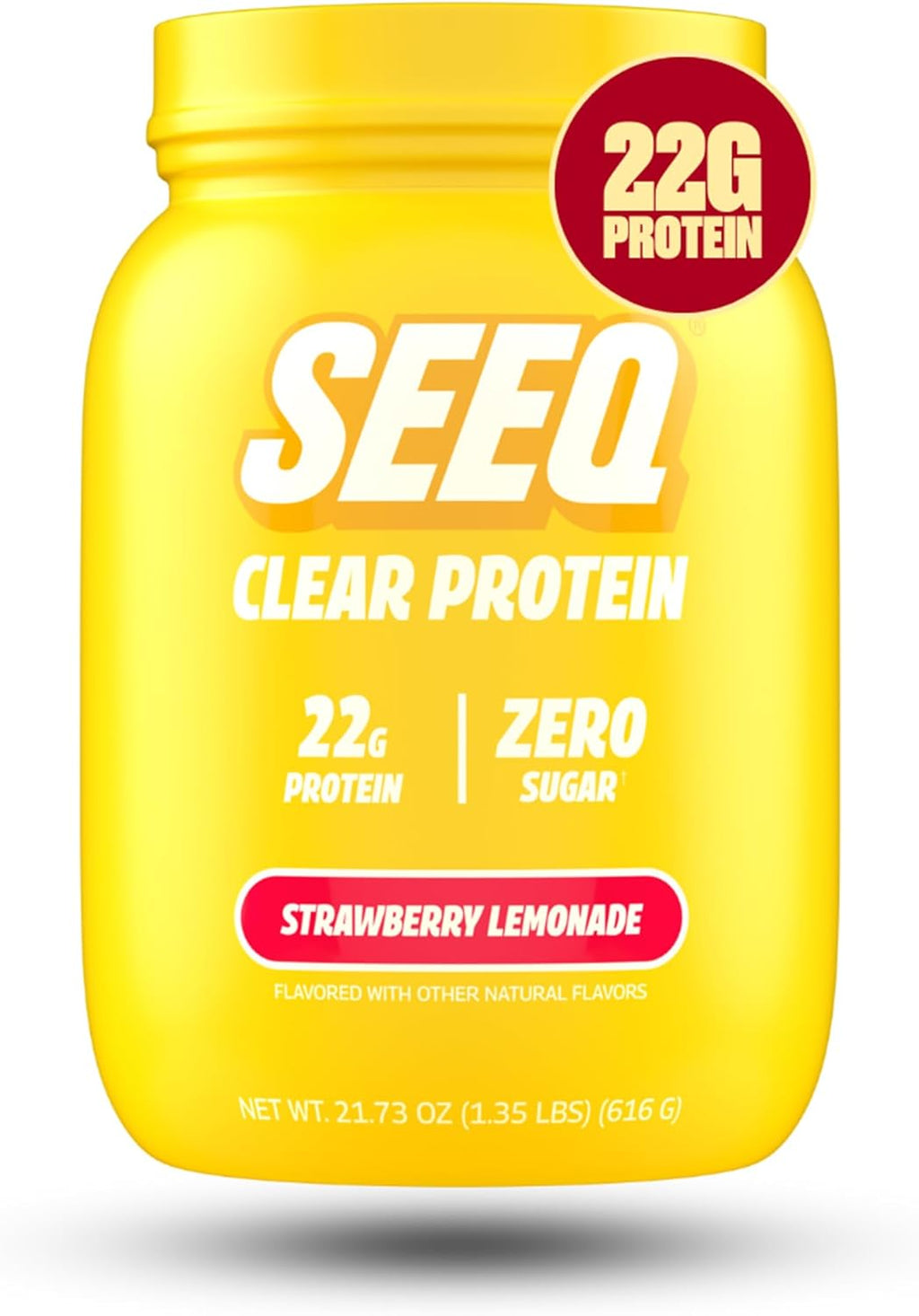 SEEQ Clear Protein Powder - Strawberry Lemonade - 22 Servings - 22g Clear Whey Protein Isolate - Zero Sugar - 0g Lactose - Allergen Friendly - GLP1 Support - Bone Health - Muscle Post Workout Recovery