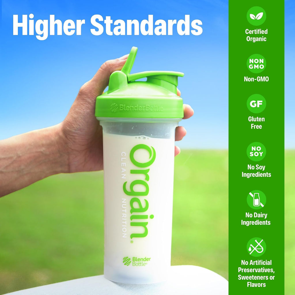 Orgain Organic Vegan 21g Protein Powder, Vanilla Bean, 10 Travel Packs | Plant based protein, 4g prebiotic fiber, low net carb, no added sugar or lactose ingredients, non-GMO, for shakes & smoothies