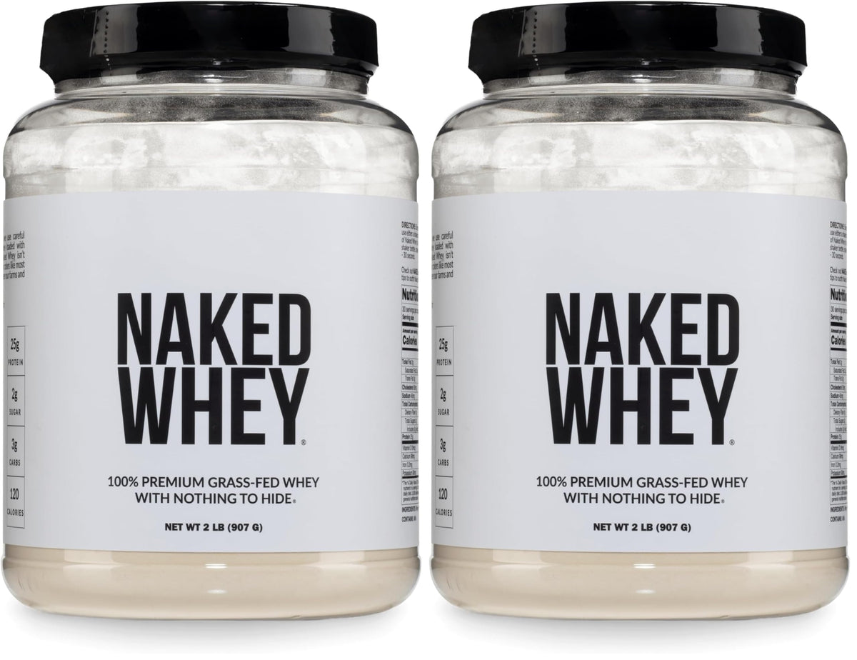 NAKED Vanilla Whey Protein Powder - All Natural Grass Fed Whey Protein Powder, Vanilla Flavor, Organic Coconut Sugar, 5Lb Bulk, NSF Certified, GMO-Free, Soy Free, Gluten Free - 61 Servings
