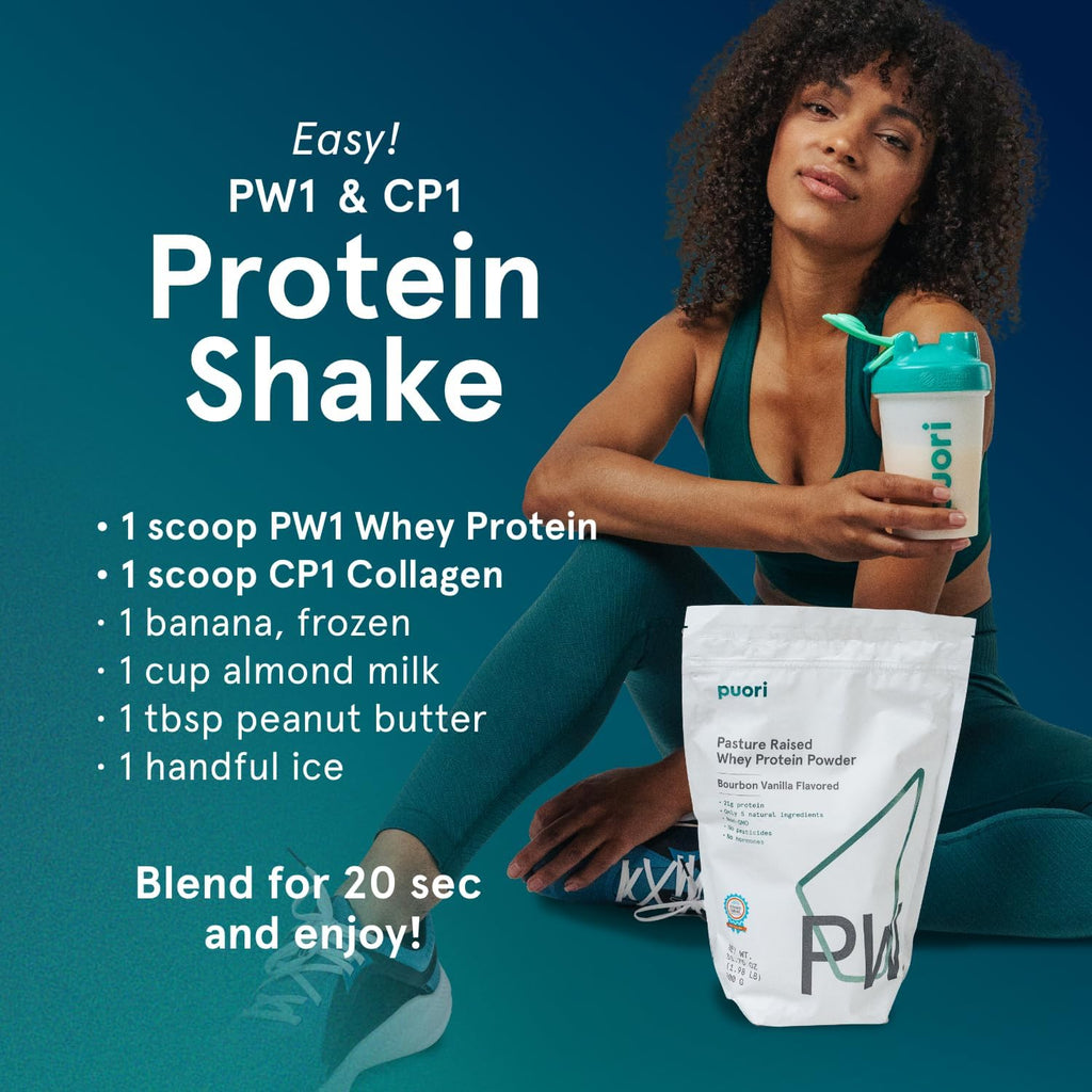 Puori PW1, Grass Fed Whey Protein Powder, Bourbon Vanilla, 30 Servings