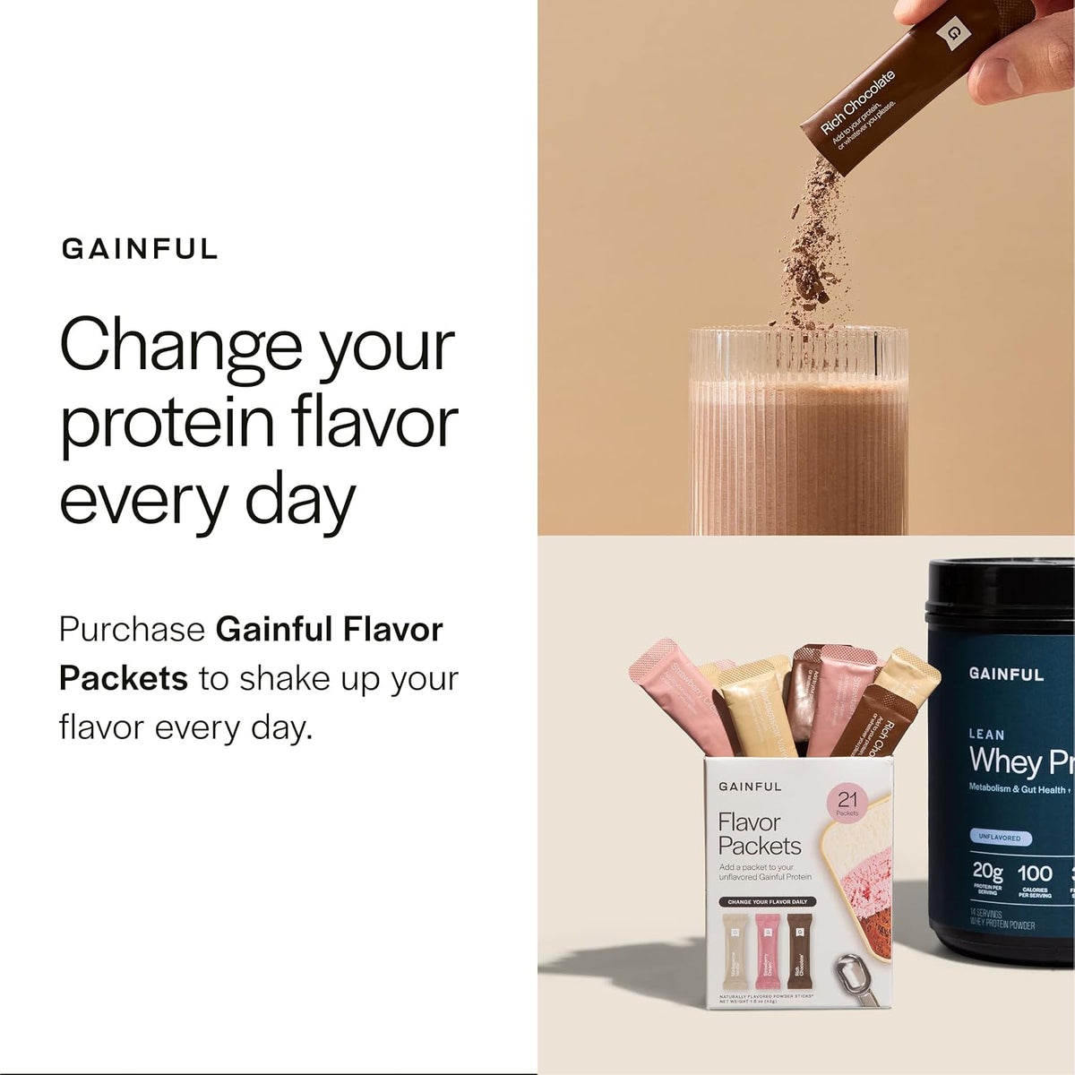 Gainful Whey Protein Isolate Powder, 25g Protein, Unflavored, 14 Servings